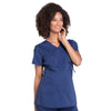 Cherokee Scrubs Top Cherokee Workwear Professionals WW685 Scrubs Top Maternity Mock Wrap Navy