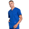 Cherokee Scrubs Top Cherokee Workwear Professionals WW695 Scrubs Top Men's V-Neck Galaxy Blue