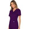 Cherokee Scrubs Top Cherokee Workwear Revolution WW610 Scrubs Top Women's Mock Wrap Eggplant