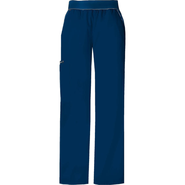 Cherokee Scrub Pants Flexibles (Contrast Navy) Mid Rise Knit Waist Pull-On Pant Navy Pant