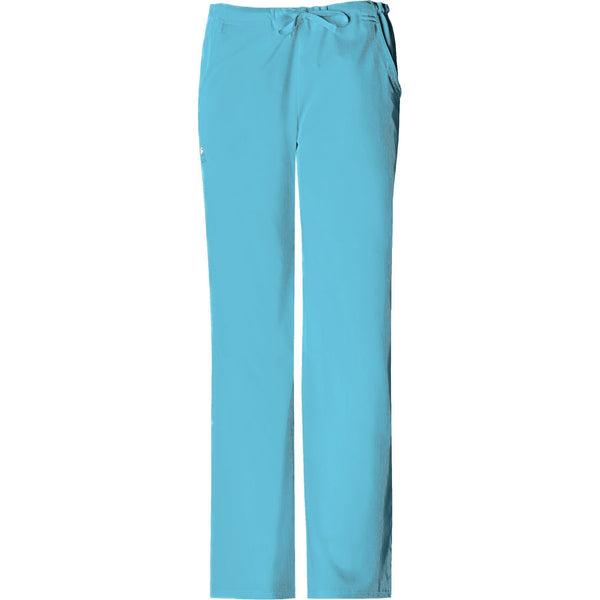 Cherokee Scrub Pants Luxe Low Rise Straight Leg Drawstring Pant Blue Wave Pant