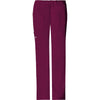 Cherokee Workwear Pant WW Core Stretch Mid Rise Drawstring Cargo Pant Wine Pant