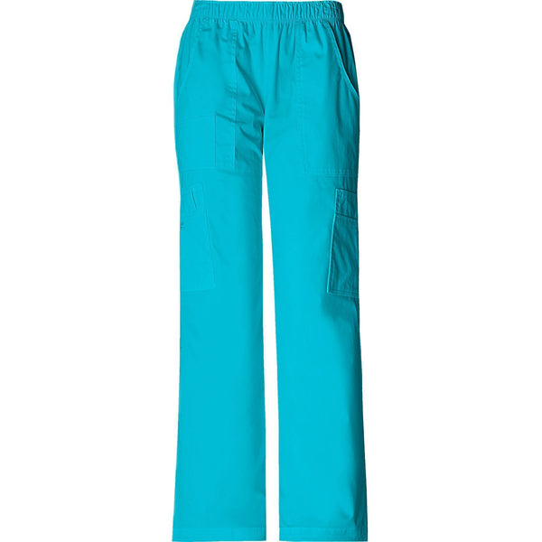 Cherokee Workwear Pant WW Core Stretch Mid Rise Pull-On Pant Cargo Pant Turquoise Pant