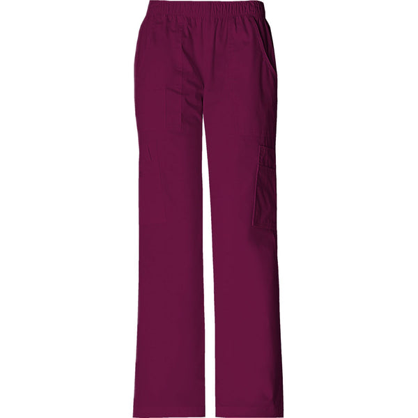 Cherokee Workwear Pant WW Core Stretch Mid Rise Pull-On Pant Cargo Pant Wine Pant