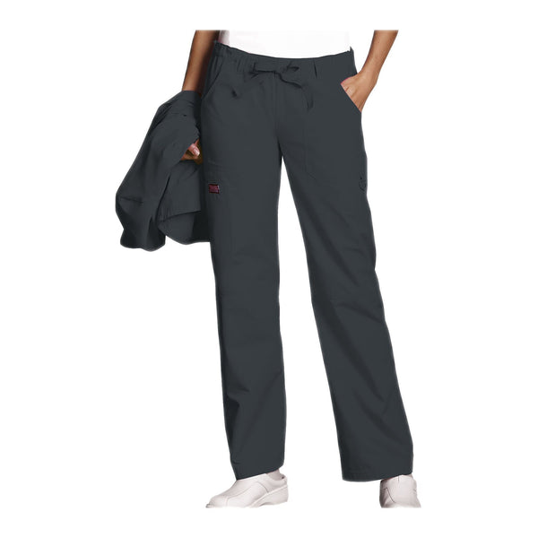 Cherokee Workwear Pant WW Low Rise Drawstring Cargo Pant Pewter Pant