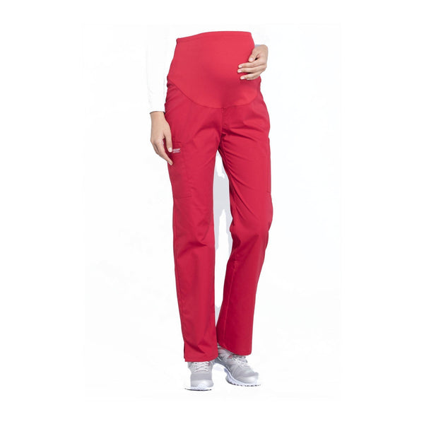 Cherokee Workwear Pant WW Professionals Maternity Straight Leg Pant Red Pant