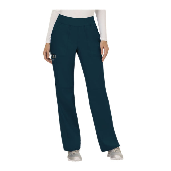 Cherokee Workwear Pant WW Revolution Mid Rise Straight Leg Pull-on Pant Caribbean Blue Pant