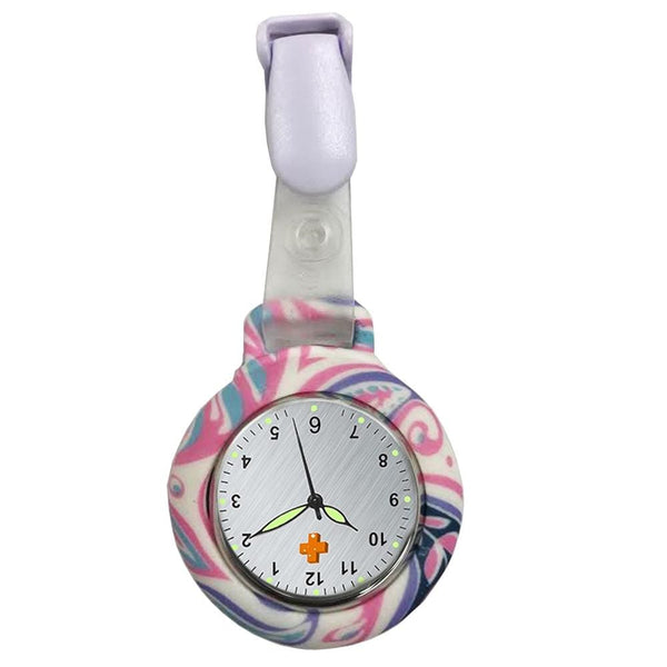 Medshop Fob Watches Blue Pink Pattern Silicone Nursing FOB Watch
