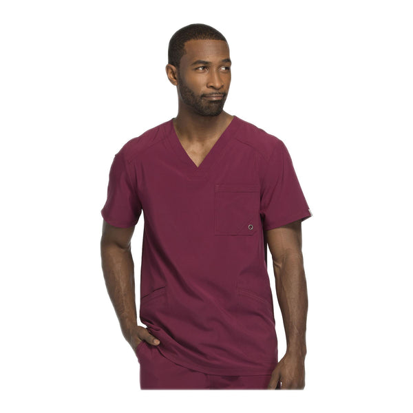 Cherokee Scrub Top Infinity Men V-Neck Top Wine Top