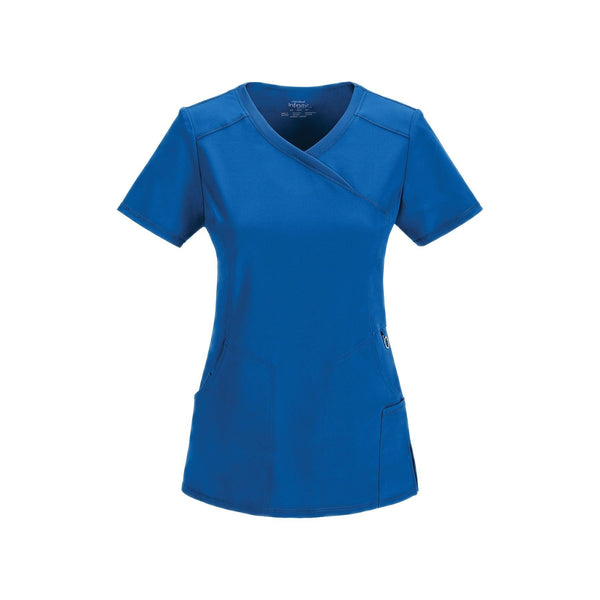 Cherokee Scrub Top Infinity Mock Wrap Top Royal Top