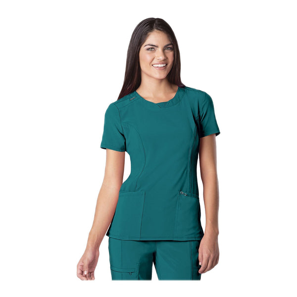 Cherokee Scrub Top Infinity Round Neck Top Teal Top