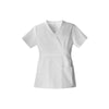 Cherokee Scrub Top Luxe Mock Wrap Top White Top