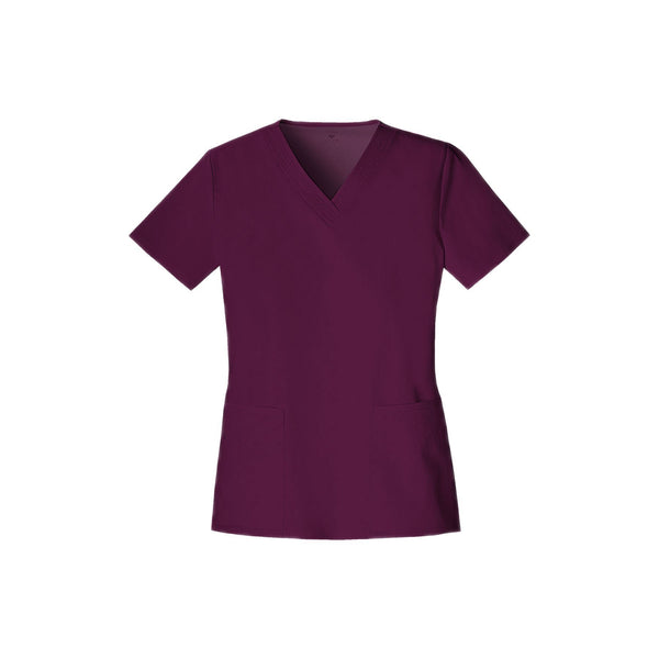 Cherokee Scrub Top Luxe V-Neck Top Wine Top