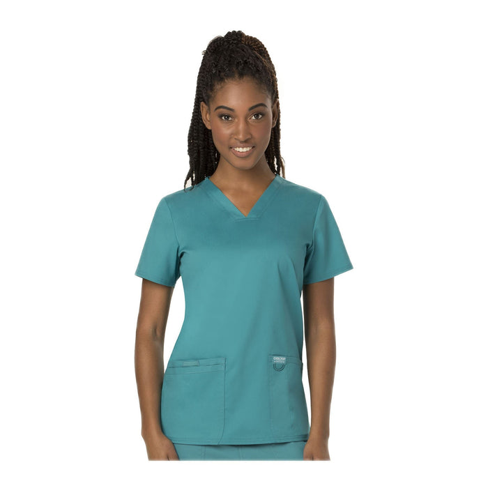 Cherokee Workwear Revolution WW620 Scrubs Top Women's V-Neck Teal Blue ...