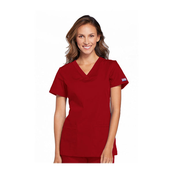 Cherokee Scrubs Workwear WW645 WW Top Contemporary Red Top