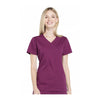 Cherokee Scrubs Workwear WW655 WW Professionals Top Modern Classic Wine Top