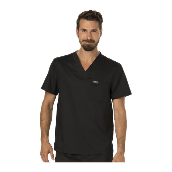 Cherokee Scrubs Workwear WW690 WW Revolution Mens Top Mens Black Top