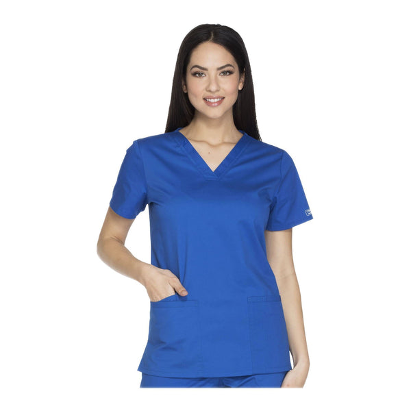 Cherokee Workwear Top WW Core Stretch V-Neck Top Royal Top