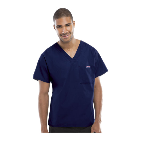 Cherokee Workwear Top WW Men's Men's V-Neck Top Navy Top