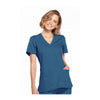 Cherokee Workwear Top WW Mock Wrap Top Caribbean Blue Top