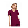 Cherokee Workwear Top WW Mock Wrap Top Wine Top