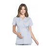 Cherokee Workwear Top WW Professionals Maternity Mock Wrap Top Grey Top