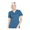 Cherokee Workwear Top WW Professionals V-Neck Top Caribbean Blue Top