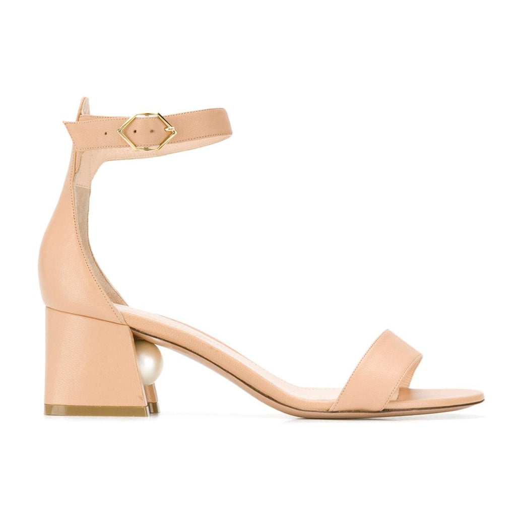 nude block sandal heels