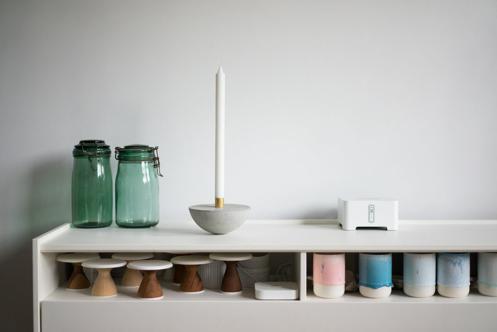 Candlestick on cabinet