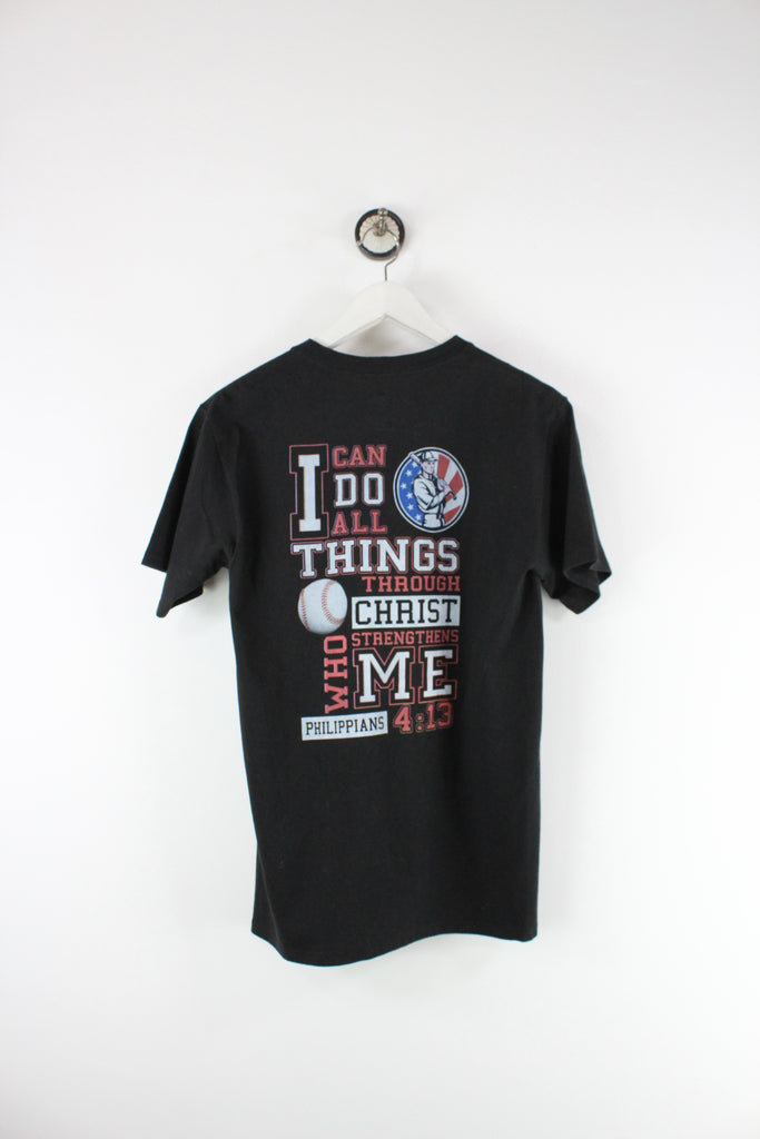 Vintage Christ Strenghthens Me Baseball T-Shirt (S) - ramanujanitsez
