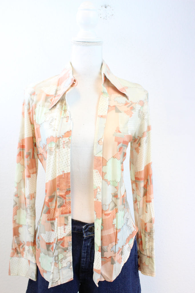 Vintage Landscape Blouse (S) - ramanujanitsez Online