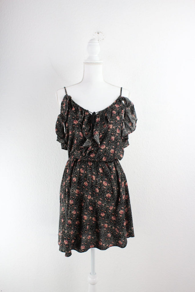 Vintage Black Flower Dress (S) ramanujanitsez 