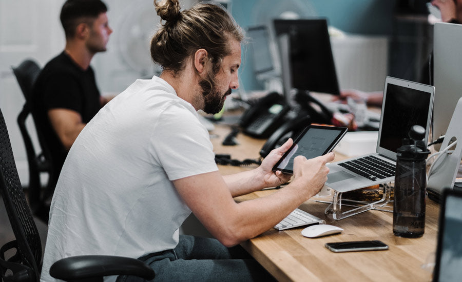 Jack working in the Studio Republic office