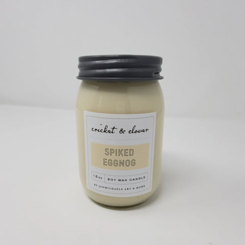 Holiday Soy Candle Spiked Eggnog Scent 12 oz.