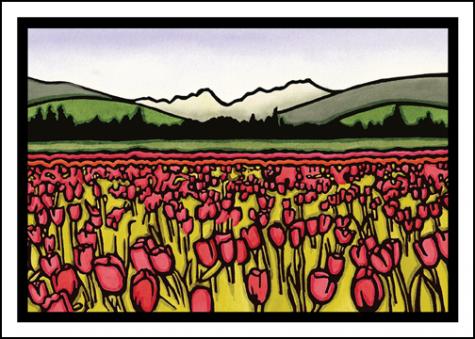 Field of Tulips in Washington Print by Sarah Angst Art