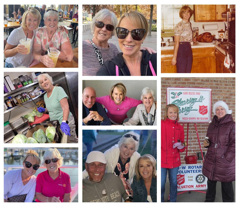 Photo collage of Tara, her mom Gail and husband Ed