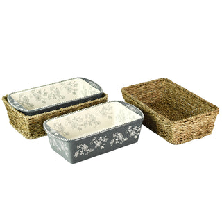 3 Temptations Christmas 12 Oz Mini Loaf Pan w/Lid/Box Bakeware