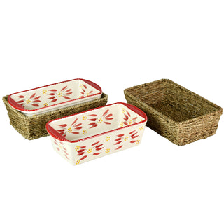 3 Temptations Christmas 12 Oz Mini Loaf Pan w/Lid/Box Bakeware