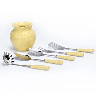 Beehive Crock + Essential Kitchen Utensils Set