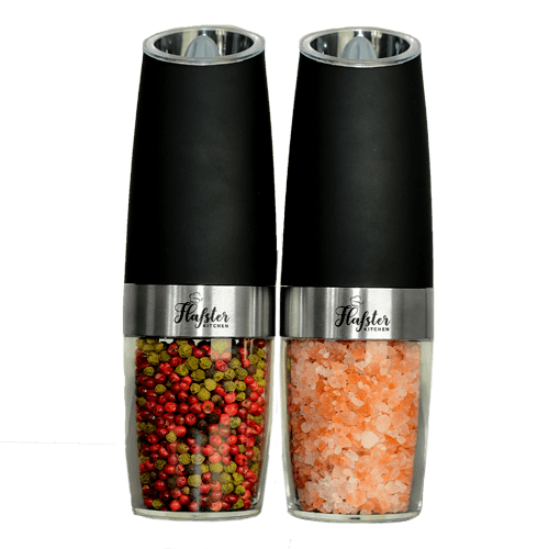Gravity Electric Salt and Pepper Grinder Set, Black by Flafster Kitchen