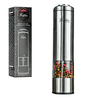 FRANIKAI Electric Salt and Pepper Grinder, Gravity Pepper Mill, Batter