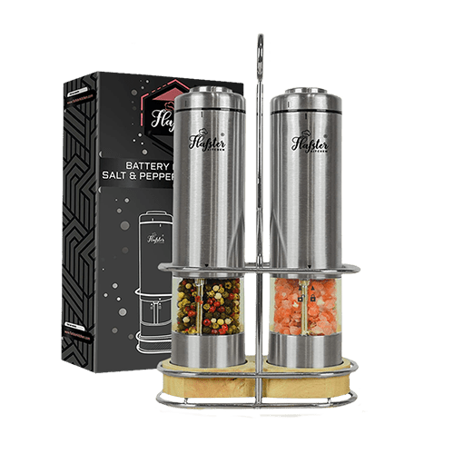 Flafster Kitchen Stainless Steel Battery Operated Electric Salt and Pepper  Mill Sets and Grinder (43178-89822) for sale online