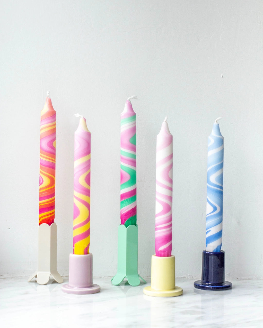 Marbled Taper Candles