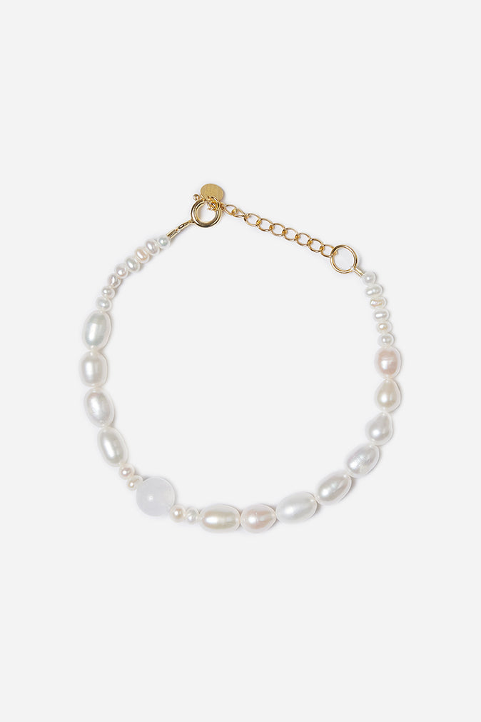 Sorelle | Pure bracelet - Forgyldt, hvid månesten / One size