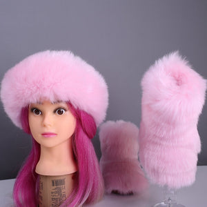 pink furry boots