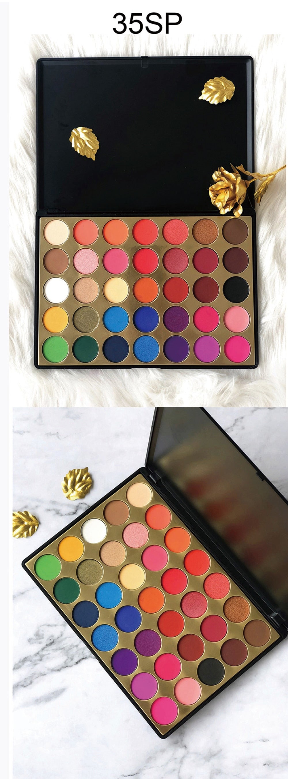 High Pigment Eyeshadow Palette 35 Colors Matte Shimmer Pressed Glitter Makeup Palette Nudes Natural Bright Shades Cosmetics Set