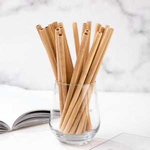 12PCS Natural Bamboo Straws Environmentally Friendly Household Straws Drinking Utensils Drinkware Straw For Home Kitchen