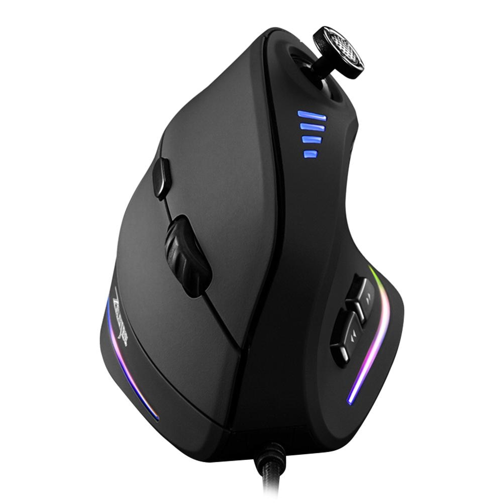 ZELOTES Vertical Gaming Mouse Programmable USB Wired RGB Optical Mouse