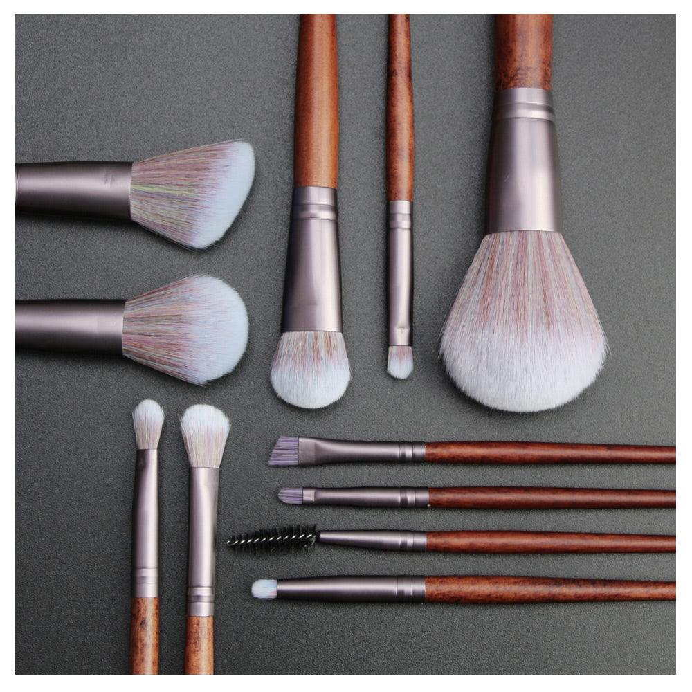 MAANGE 11Pcs Makeup Brushes Set Cosmetic Foundation Powder Blush Eye Shadow Lip Blend Wooden Make Up Brush Tool Kit