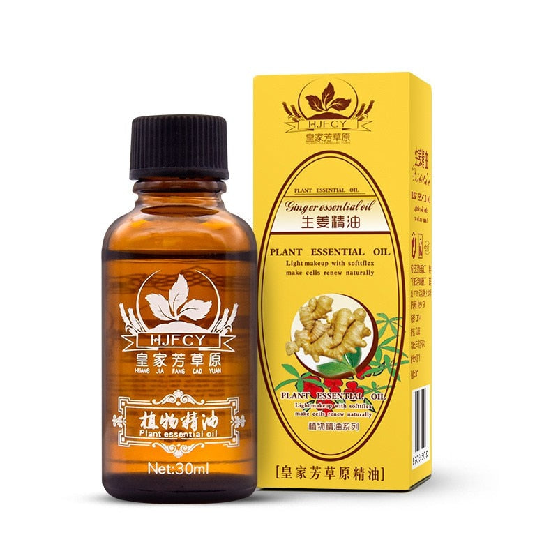 Pure Plant Essential Oil Ginger Body Massage Oil 30ml Thermal Body Ginger Essential Oil For Scrape Therapy SPA